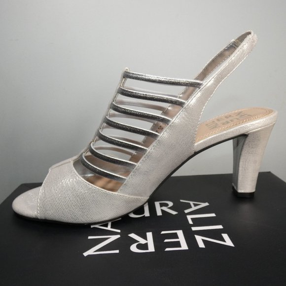 Naturalizer Womens Vanity Open Toe Slip On Slingback Heels 8 - Picture 6 of 14